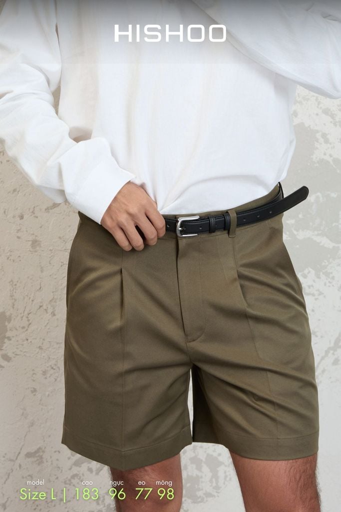 Quần short nam kaki Formax HISHOO Thoáng mát giữ form mặc đi chơi đi làm Q2T001