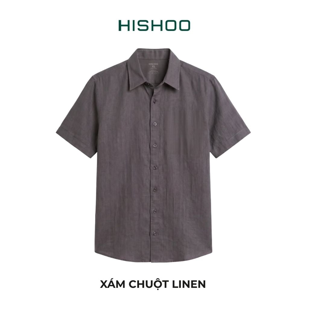 Áo Sơ Mi Nữ Relax Form Rộng, Cổ Thường, Lai Ngang Linen Solene Vải Mềm Mát HISHOO A1G003