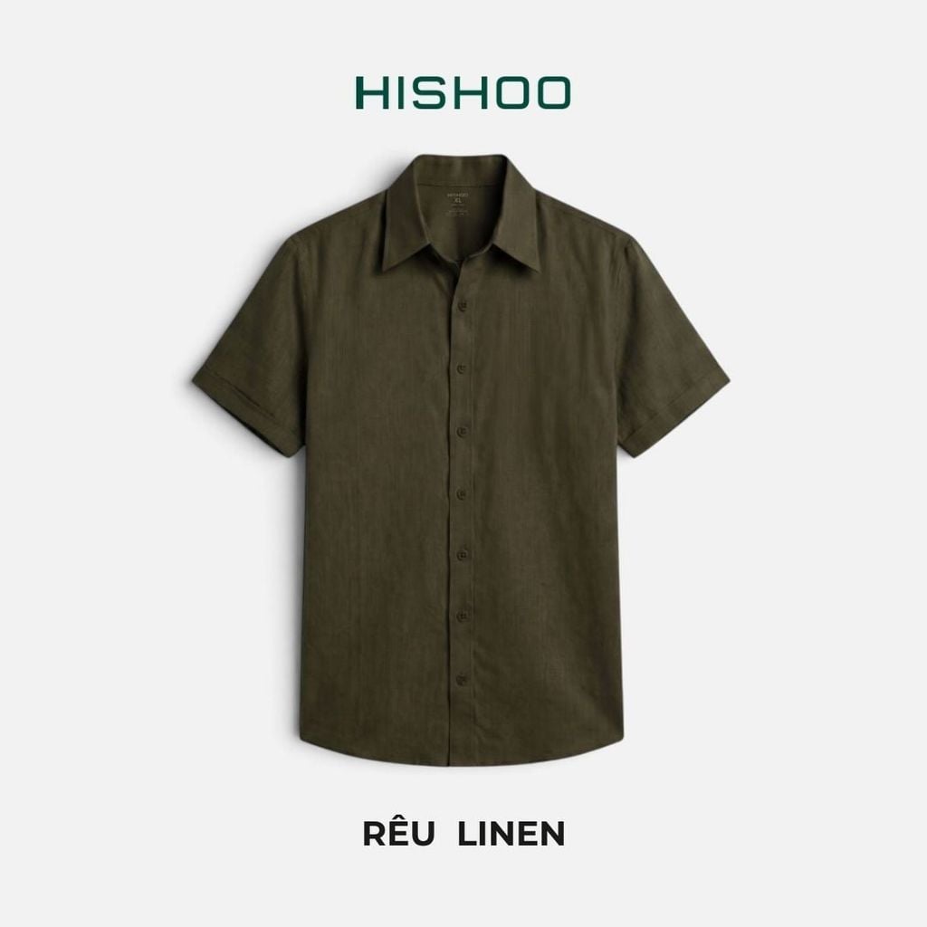 Áo Sơ Mi Nữ Relax Form Rộng, Cổ Thường, Lai Ngang Linen Solene Vải Mềm Mát HISHOO A1G003