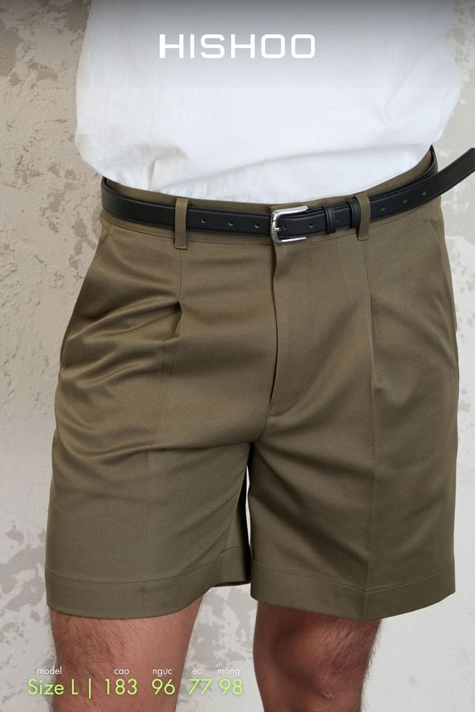 Quần short nam kaki Formax HISHOO Thoáng mát giữ form mặc đi chơi đi làm Q2T001