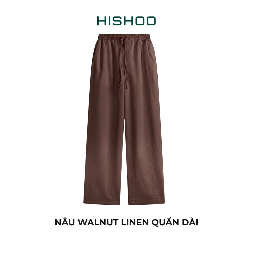 Quần dài Linen Nữ Lưng Thun, Hishoo basic mặc đi chơi, đi làm HISHOO Q3G001