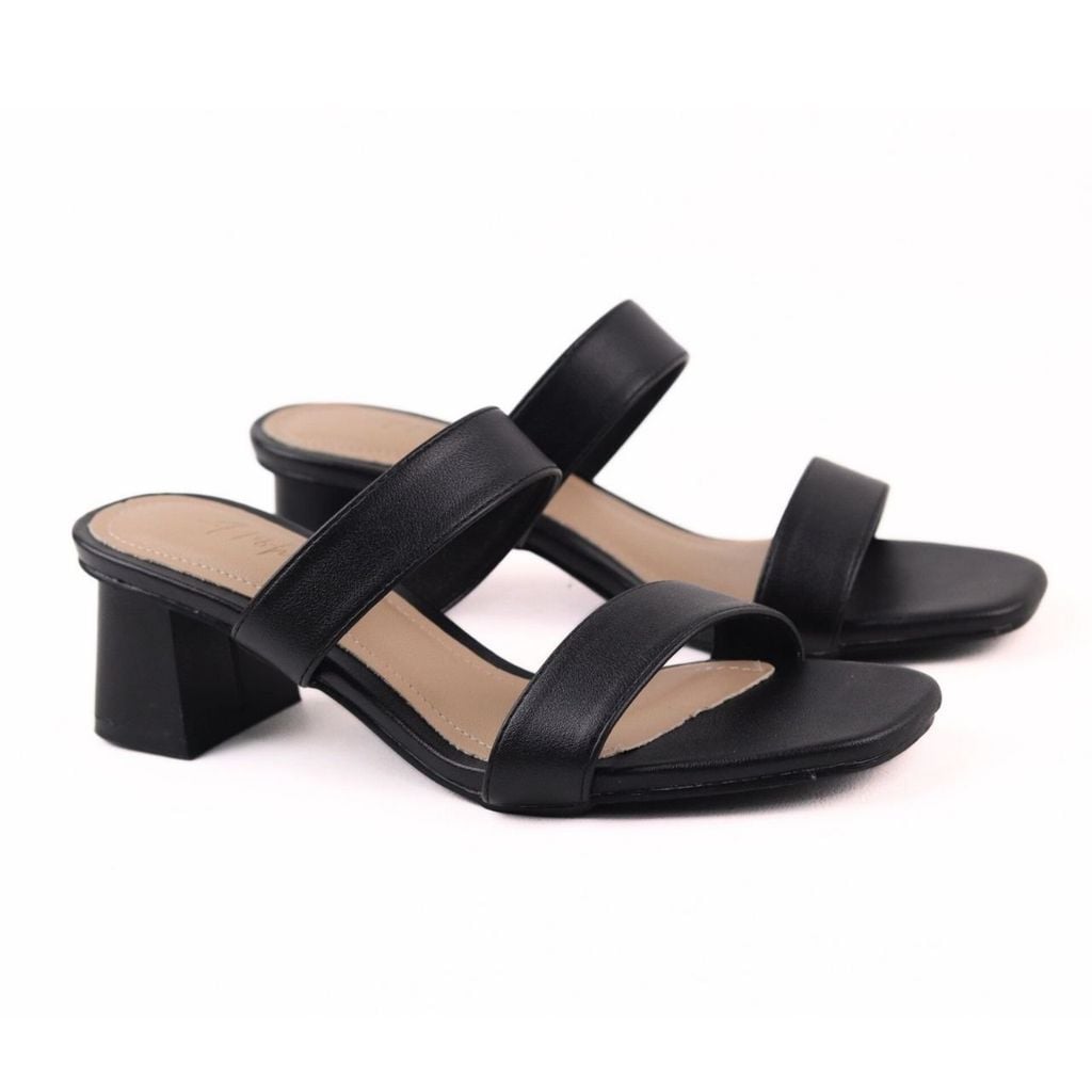 Giày Cao Gót 5cm Nữ Đế Vuông Quai Ngang Hishoo S055