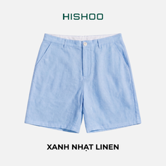 Quần short nam Linen Solene HISHOO Thoáng mát giữ form mặc đi chơi đi làm Q1T001