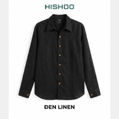 Áo Sơ Mi Nút Gỗ Tay Dài Nữ Relax Form Rộng, Cổ Thường, Lai Ngang Linen Solene Vải Mềm Mát HISHOO A2G003