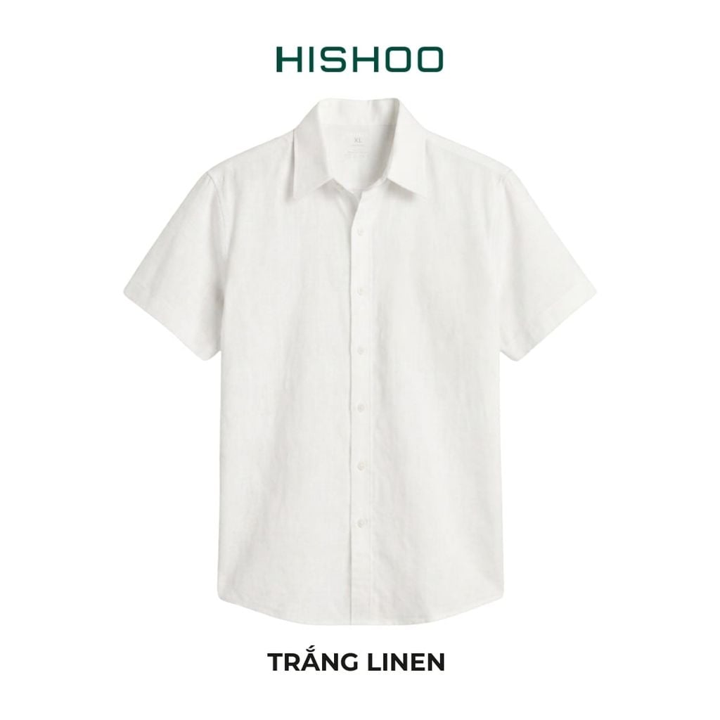 Áo Sơ Mi Nữ Relax Form Rộng, Cổ Thường, Lai Ngang Linen Solene Vải Mềm Mát HISHOO A1G003