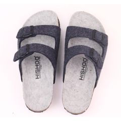 Dép đế trấu birken 2 khoá vải dạ Premium HISHOO B093