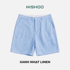 Quần short nam Linen Solene HISHOO Thoáng mát giữ form mặc đi chơi đi làm Q1T001