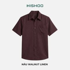Áo Sơ Mi Nam Relax Form Rộng, Cổ Thường, Lai Ngang Linen Solene Vải Mềm Mát HISHOO A1T003