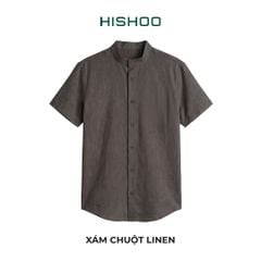 Áo Sơ Mi Nữ Relax Form Rộng, Cổ Tàu Vuông, Lai Ngang Linen Solene Vải Mềm Mát HISHOO A1G002