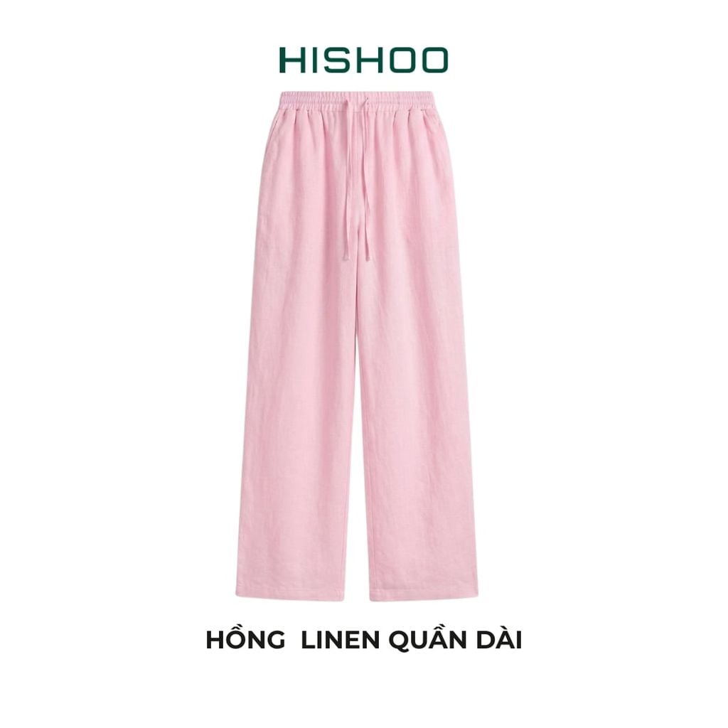 Quần dài Linen Nữ Lưng Thun, Hishoo basic mặc đi chơi, đi làm HISHOO Q3G001