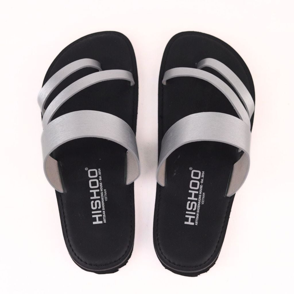 Dép lê bệt Daily Trek sandal (sandal đi bộ đường dài) Nam xỏ ngón Bạc lót da premium Felix HISHOO P035