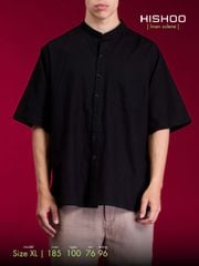 Áo Sơ Mi Nam Relax Form Rộng, Cổ Tàu Vuông, Lai Ngang Linen Solene Vải Mềm Mát HISHOO A1T002