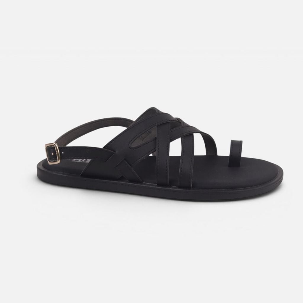 Dép Sandal lê bệt Nam quai ngang xỏ ngón lót da premium Manto 6 HISHOO W010