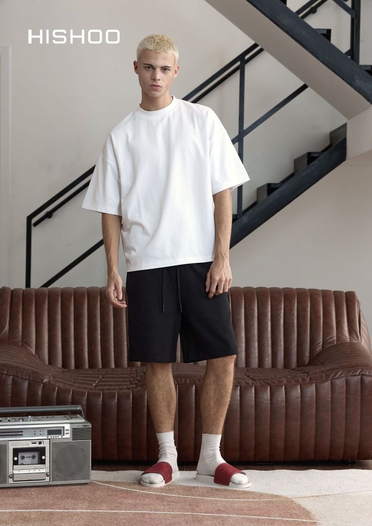 Dép quai ngang da bò Đỏ phấn HISHOO U111