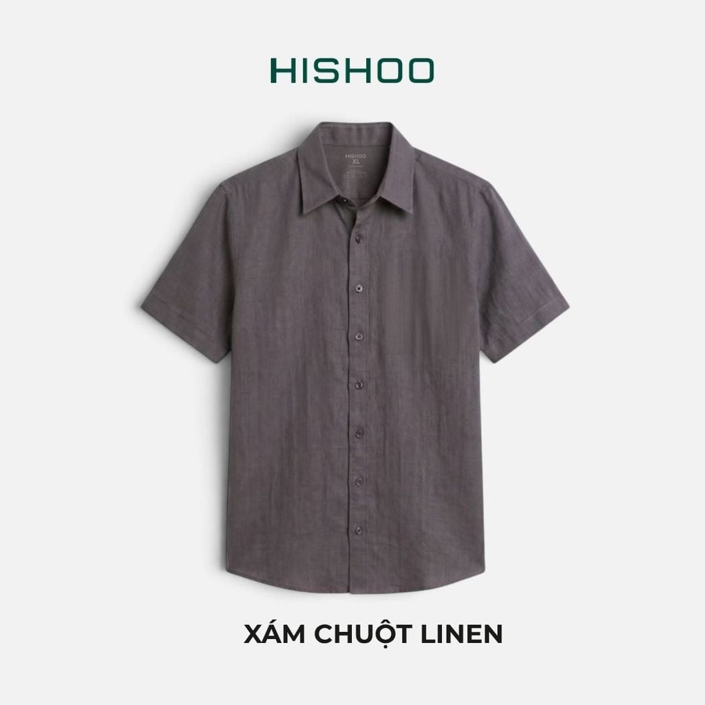 Áo Sơ Mi Nữ Relax Form Rộng, Cổ Thường, Lai Ngang Linen Solene Vải Mềm Mát HISHOO A1G003