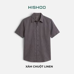 Áo Sơ Mi Nữ Relax Form Rộng, Cổ Thường, Lai Ngang Linen Solene Vải Mềm Mát HISHOO A1G003