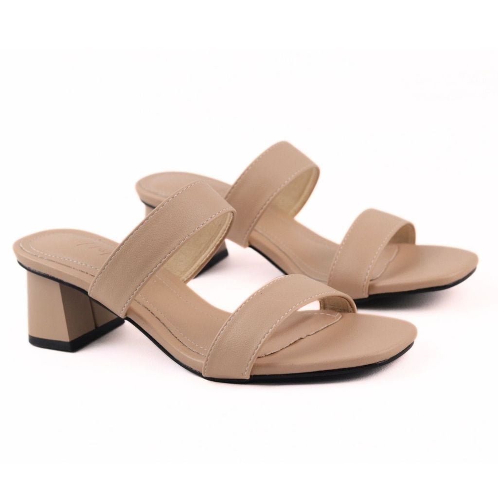 Giày Cao Gót 5cm Nữ Đế Vuông Quai Ngang Hishoo S055