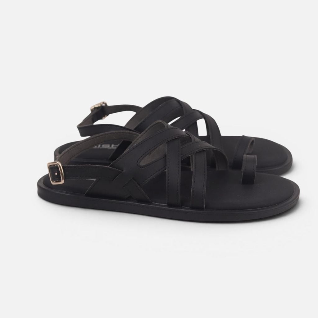 Dép Sandal lê bệt Nam quai ngang xỏ ngón lót da premium Manto 6 HISHOO W010