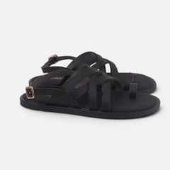 Dép Sandal lê bệt Nam quai ngang xỏ ngón lót da premium Manto 6 HISHOO W010