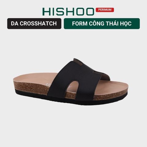 Dép đế trấu birken chữ H Crosshatch Premium HISHOO B095