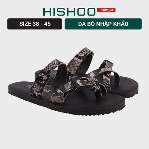 Dép lê bệt Daily Trek sandal (sandal đi bộ đường dài) Nam da rắn xỏ ngón lót da premium Felix HISHOO P098