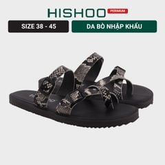 Dép lê bệt Daily Trek sandal (sandal đi bộ đường dài) Nam da rắn xỏ ngón lót da premium Felix HISHOO P098