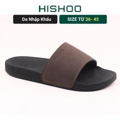 Dép quai ngang da bò Nâu HISHOO U114