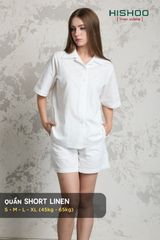 Quần short nữ Linen Solene HISHOO Thoáng mát giữ form mặc đi chơi đi làm Q1G001