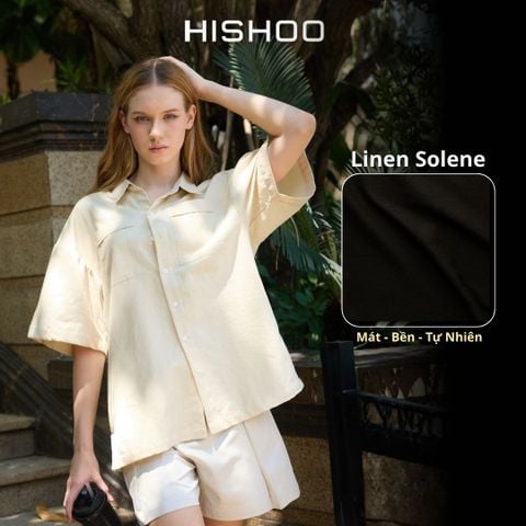 Áo Sơ Mi Nữ Relax Form Rộng Linen Solene Vải Mềm Mát HISHOO AG002