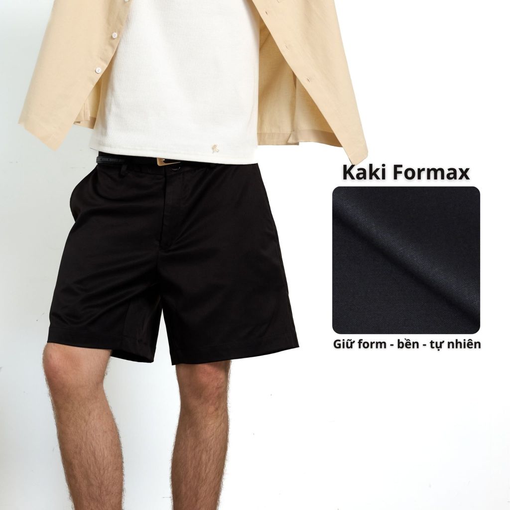 Quần short nam kaki Formax HISHOO Thoáng mát giữ form mặc đi chơi đi làm Q2T001