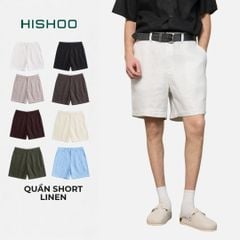 Quần short nam Linen Solene HISHOO Thoáng mát giữ form mặc đi chơi đi làm Q1T001