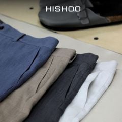 Quần short nam Linen Solene HISHOO Thoáng mát giữ form mặc đi chơi đi làm Q1T001