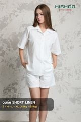 Quần short nữ Linen Solene HISHOO Thoáng mát giữ form mặc đi chơi đi làm Q1G001