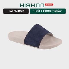 Dép quai ngang Nubuck Xanh navy HISHOO U111