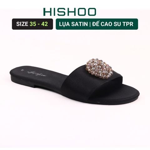 Dép Lê Nữ Đế Bệt Quai Ngang Đính Đá có Bigsize HISHOO S062