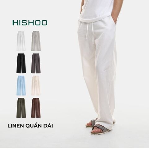 Quần dài nam Linen Solene HISHOO Thoáng mát giữ form mặc đi chơi đi làm Q3T001