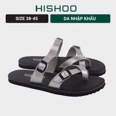 Dép lê bệt Daily Trek sandal (sandal đi bộ đường dài) Nam xỏ ngón Bạc lót da premium Felix HISHOO P098