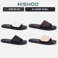 Dép lê bệt Nam quai ngang xé dán lót da premium Manto 6 HISHOO W115