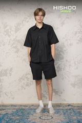 Dép đế trấu sục Boston quai ngang xám Demin Premium HISHOO B109