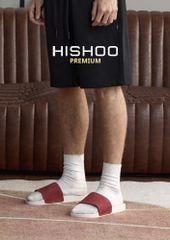 Dép quai ngang da bò Đỏ phấn HISHOO U111