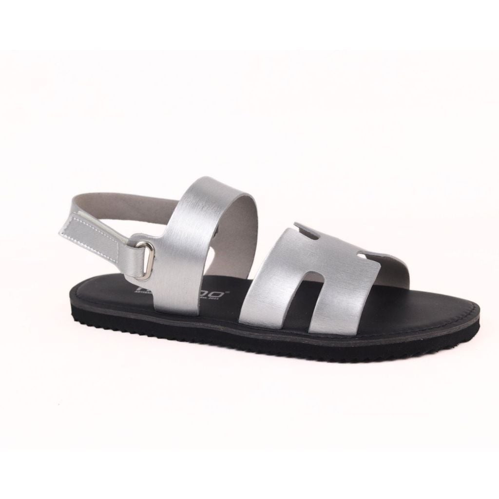 Dép Sandal Daily Trek Sandal (Sandal đi bộ đường dài) Nam chữ H Bạc lót da premium Felix HISHOO P115