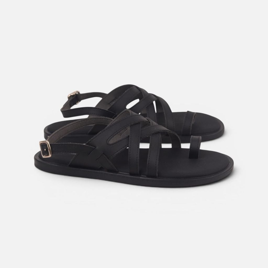 Dép Sandal lê bệt Nam quai ngang xỏ ngón lót da premium Manto 6 HISHOO W010