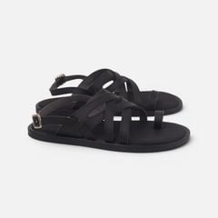 Dép Sandal lê bệt Nam quai ngang xỏ ngón lót da premium Manto 6 HISHOO W010