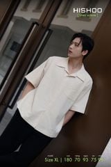 Áo Sơ Mi Nam Relax Form Rộng, Cổ Danton, Lai Ngang Linen Solene Vải Mềm Mát HISHOO A1T004