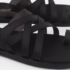 Dép Sandal lê bệt Nam quai ngang xỏ ngón lót da premium Manto 6 HISHOO W010