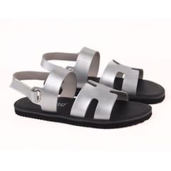 Dép Sandal Daily Trek Sandal (Sandal đi bộ đường dài) Nam chữ H Bạc lót da premium Felix HISHOO P115