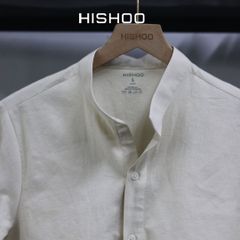 Áo Sơ Mi Nữ Relax Form Rộng, Cổ Tàu Vuông, Lai Ngang Linen Solene Vải Mềm Mát HISHOO A1G002