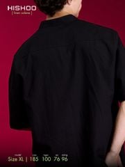 Áo Sơ Mi Nam Relax Form Rộng, Cổ Tàu Vuông, Lai Ngang Linen Solene Vải Mềm Mát HISHOO A1T002