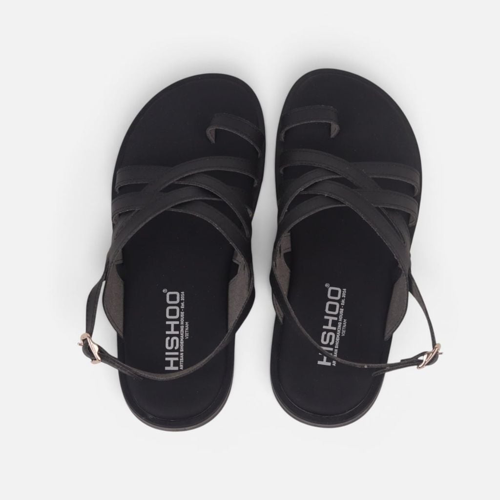 Dép Sandal lê bệt Nam quai ngang xỏ ngón lót da premium Manto 6 HISHOO W010