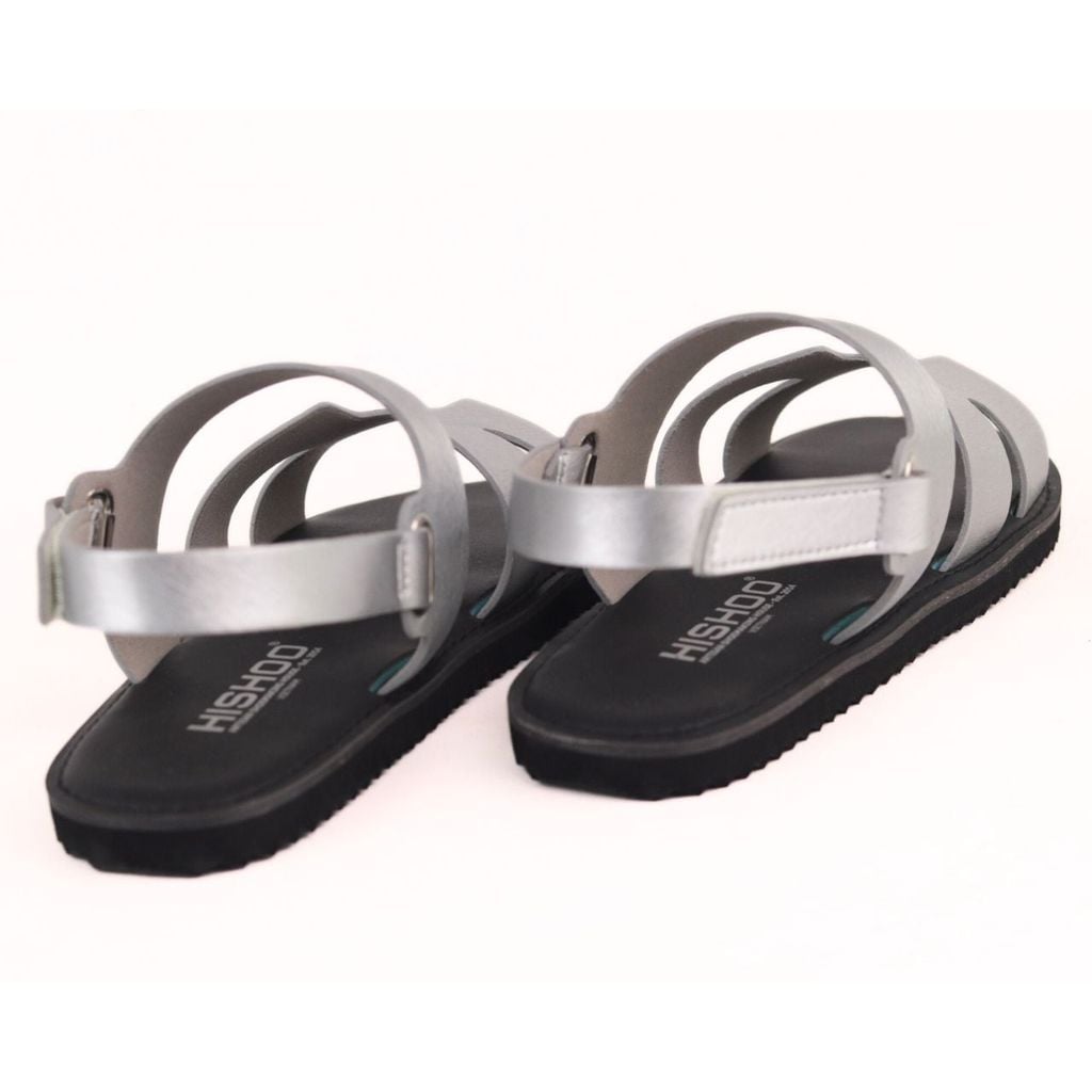 Dép Sandal Daily Trek Sandal (Sandal đi bộ đường dài) Nam chữ H Bạc lót da premium Felix HISHOO P115